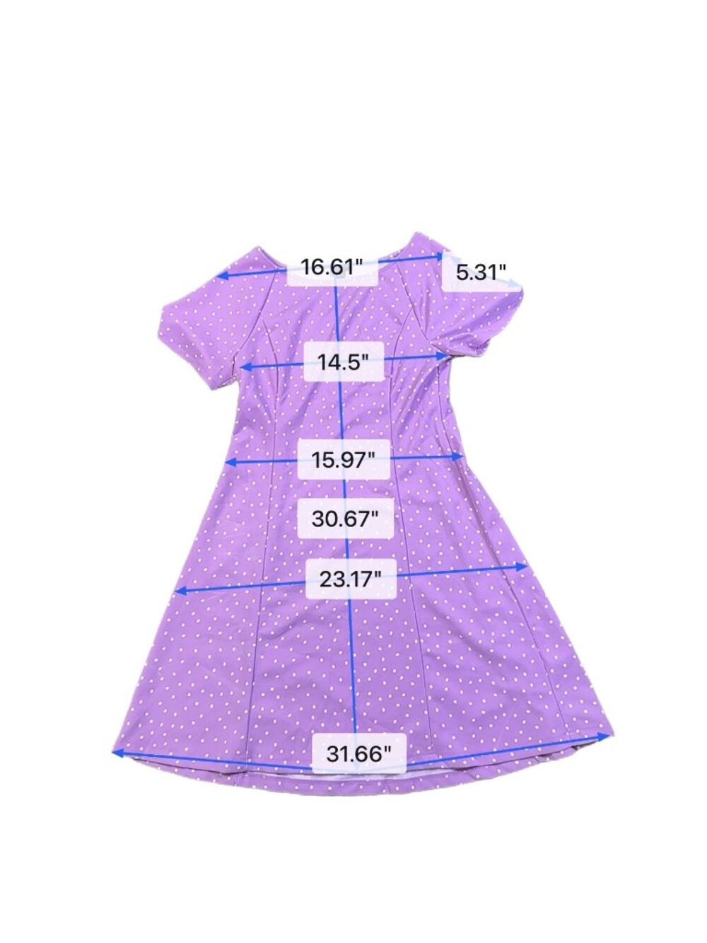 Ann Taylor Factory Womens Lavender White Polka Dot Short Sleeve Dress Size M
